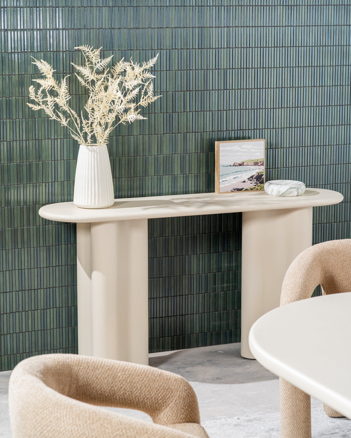 Covessa Console Table Pebble