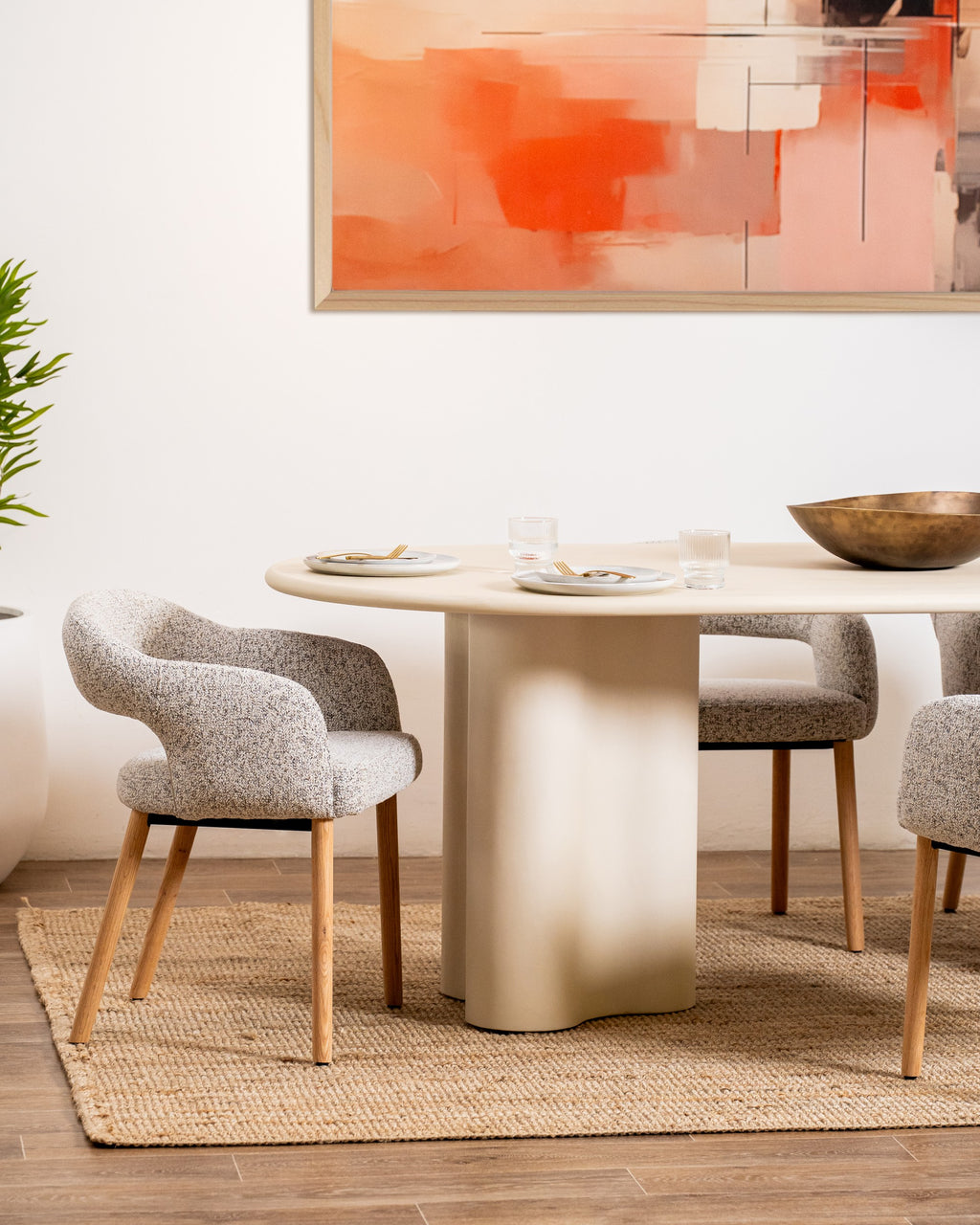 Sando Dining Chair Sand / Natural Leg (Set of 2)