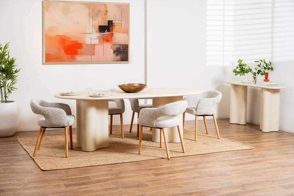 Covessa Dining Table Pebble