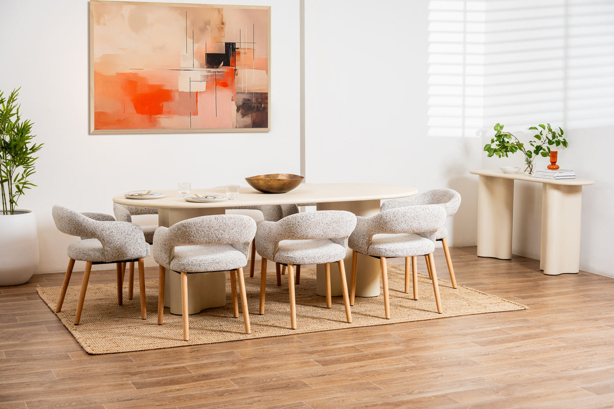 Covessa Dining Table Pebble