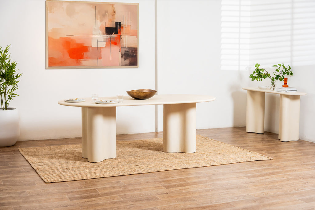 Covessa Dining Table Pebble