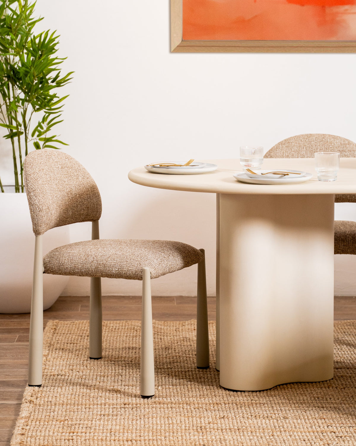 Covessa Dining Table Pebble