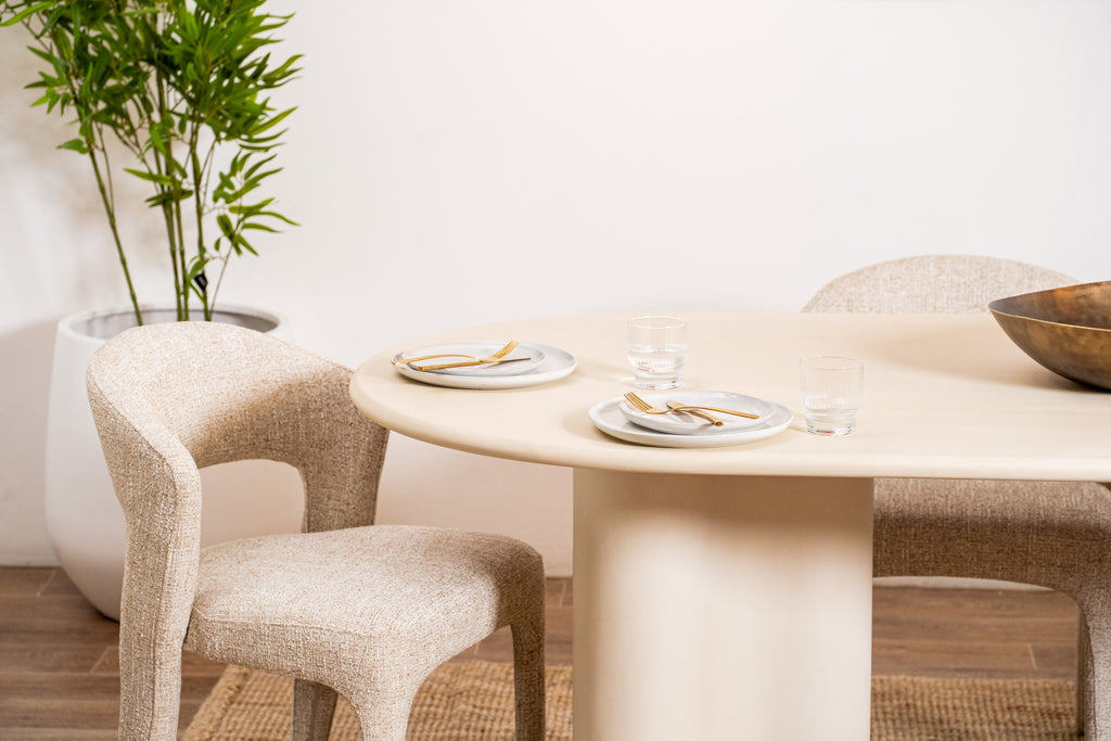 Covessa Dining Table Pebble