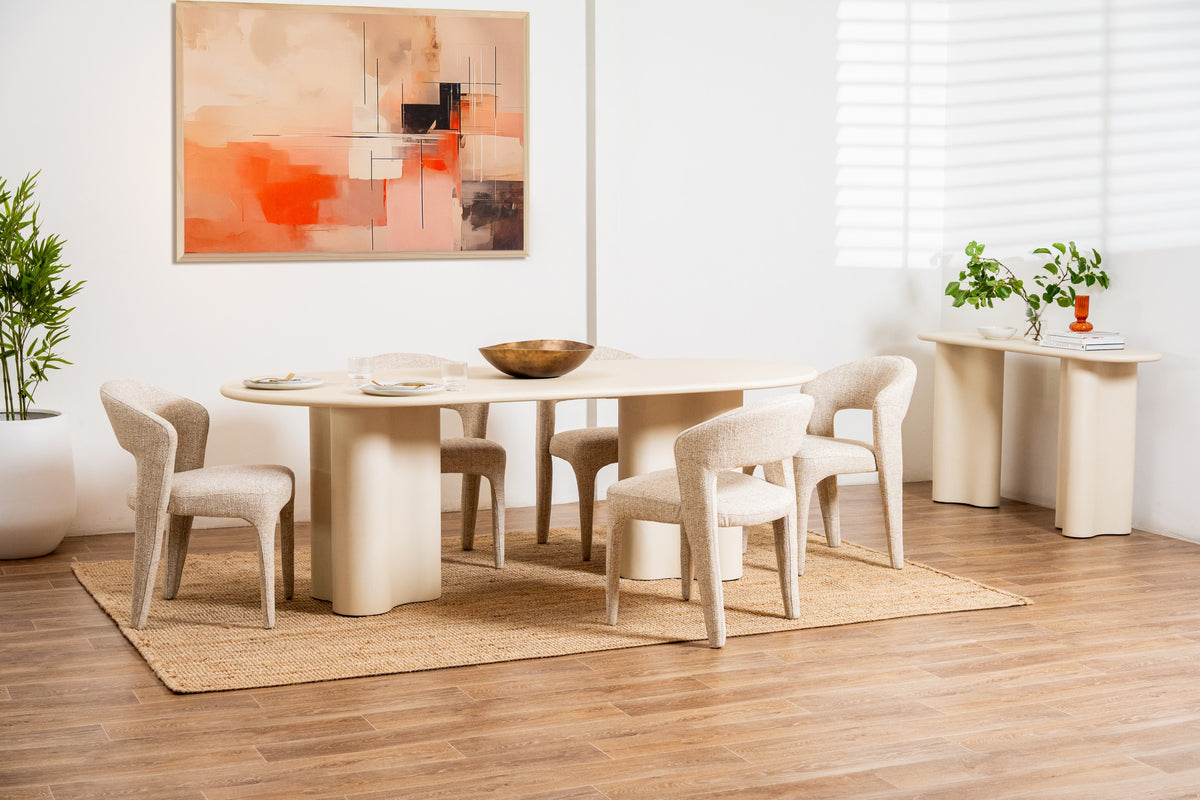 Covessa Dining Table Pebble