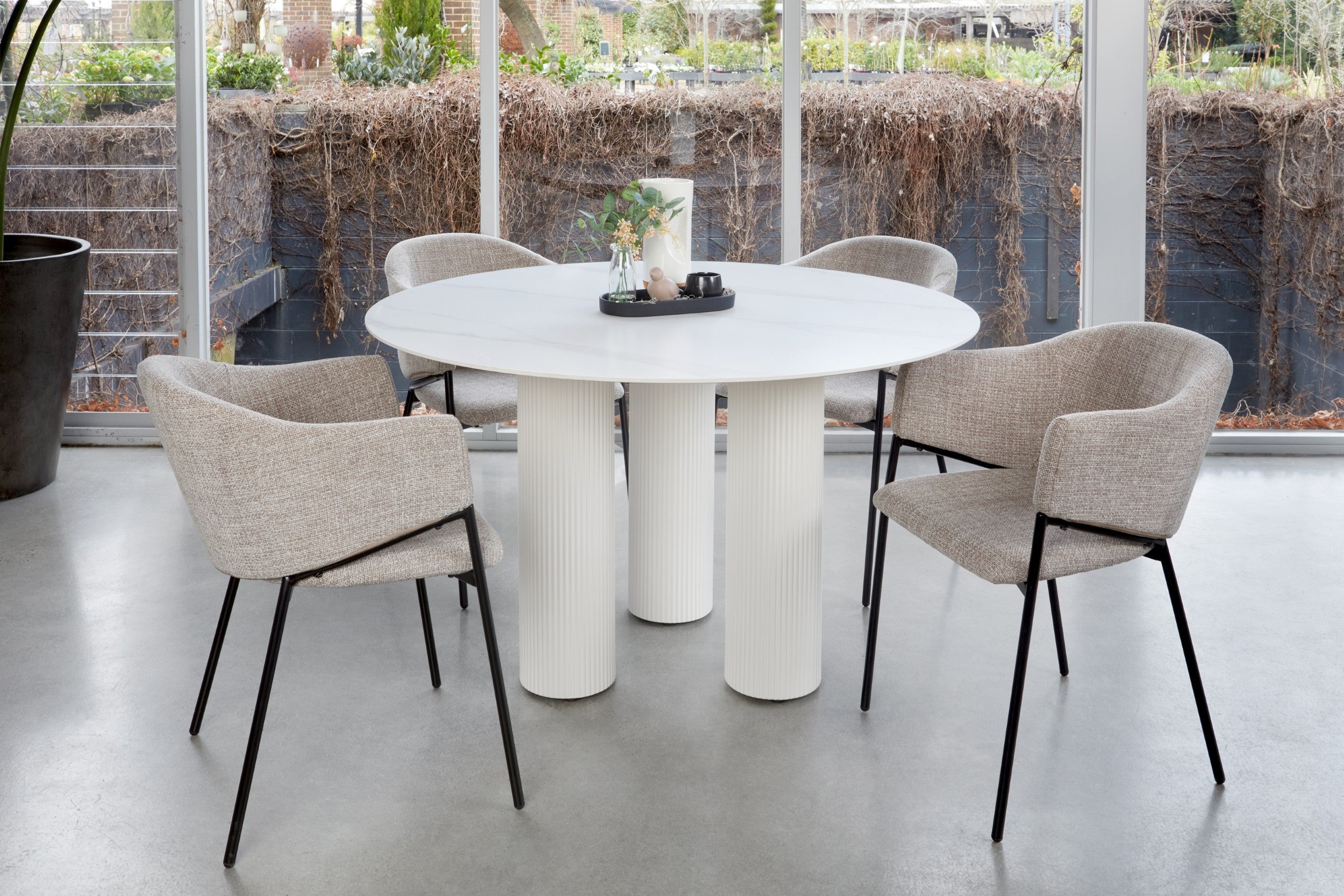 Rotunda Round Dining Table White Sevella