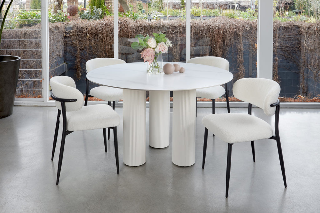 Cubrisa Round Dining Table White Sevella