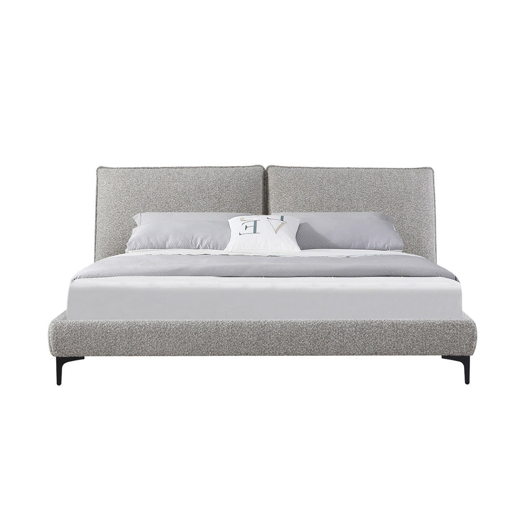 Fabric Queen Lazio Bed Frame - Olive Brown Boucle