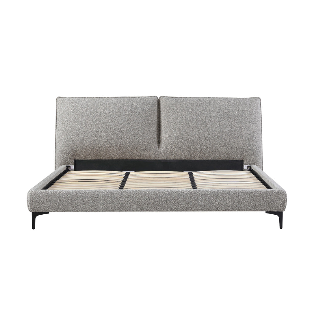 Fabric King Lazio Bed Frame - Olive Brown Boucle