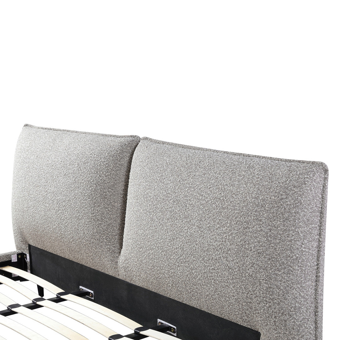 Fabric Queen Lazio Bed Frame - Olive Brown Boucle