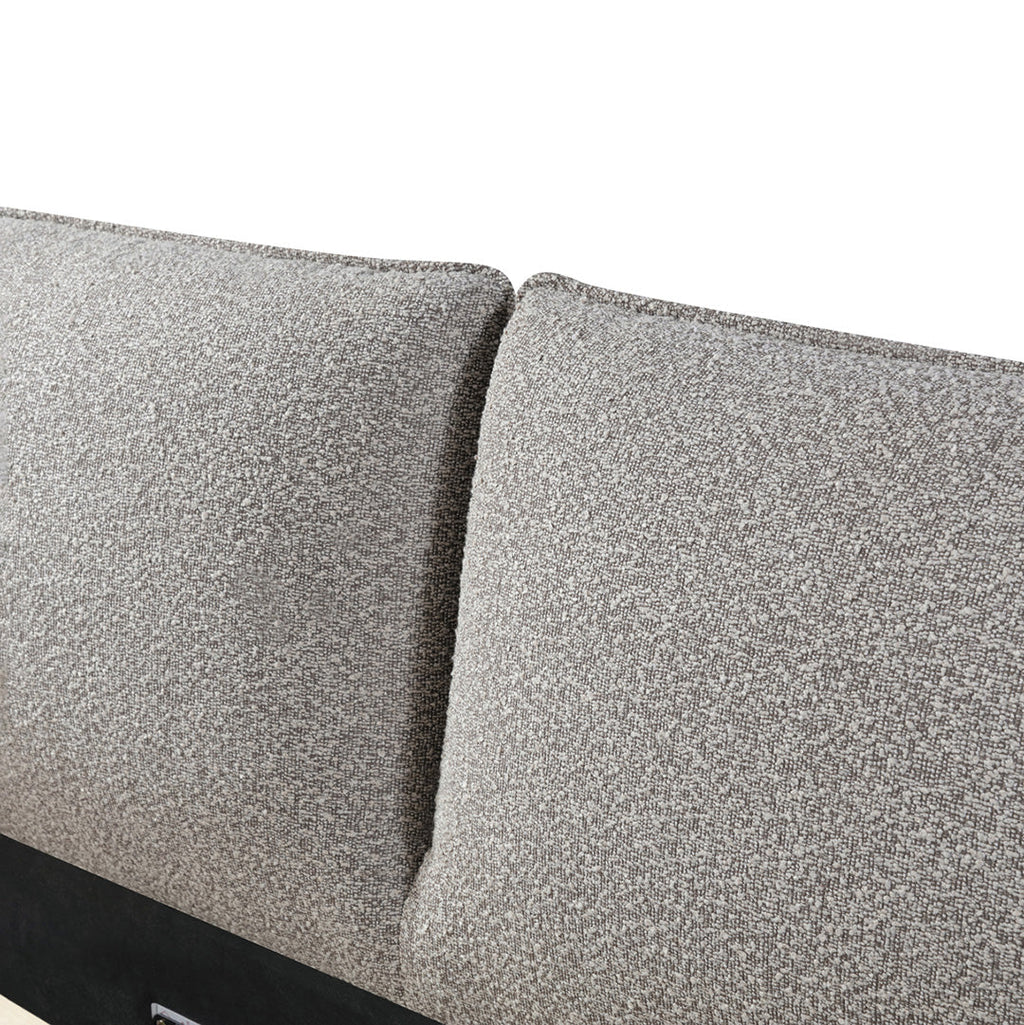 Fabric Queen Lazio Bed Frame - Olive Brown Boucle