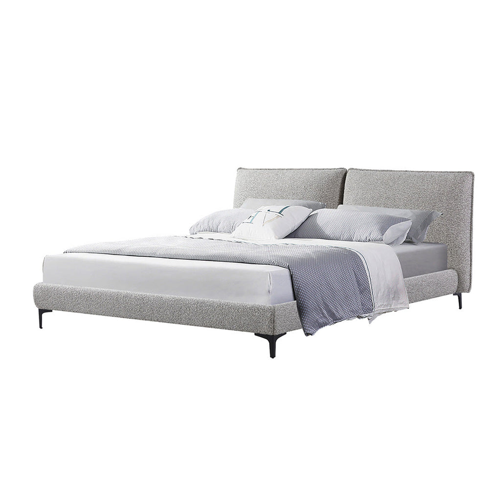 Fabric King Lazio Bed Frame - Olive Brown Boucle