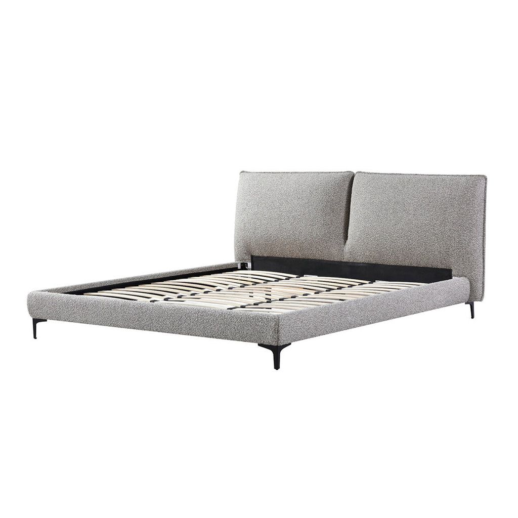 Fabric King Lazio Bed Frame - Olive Brown Boucle