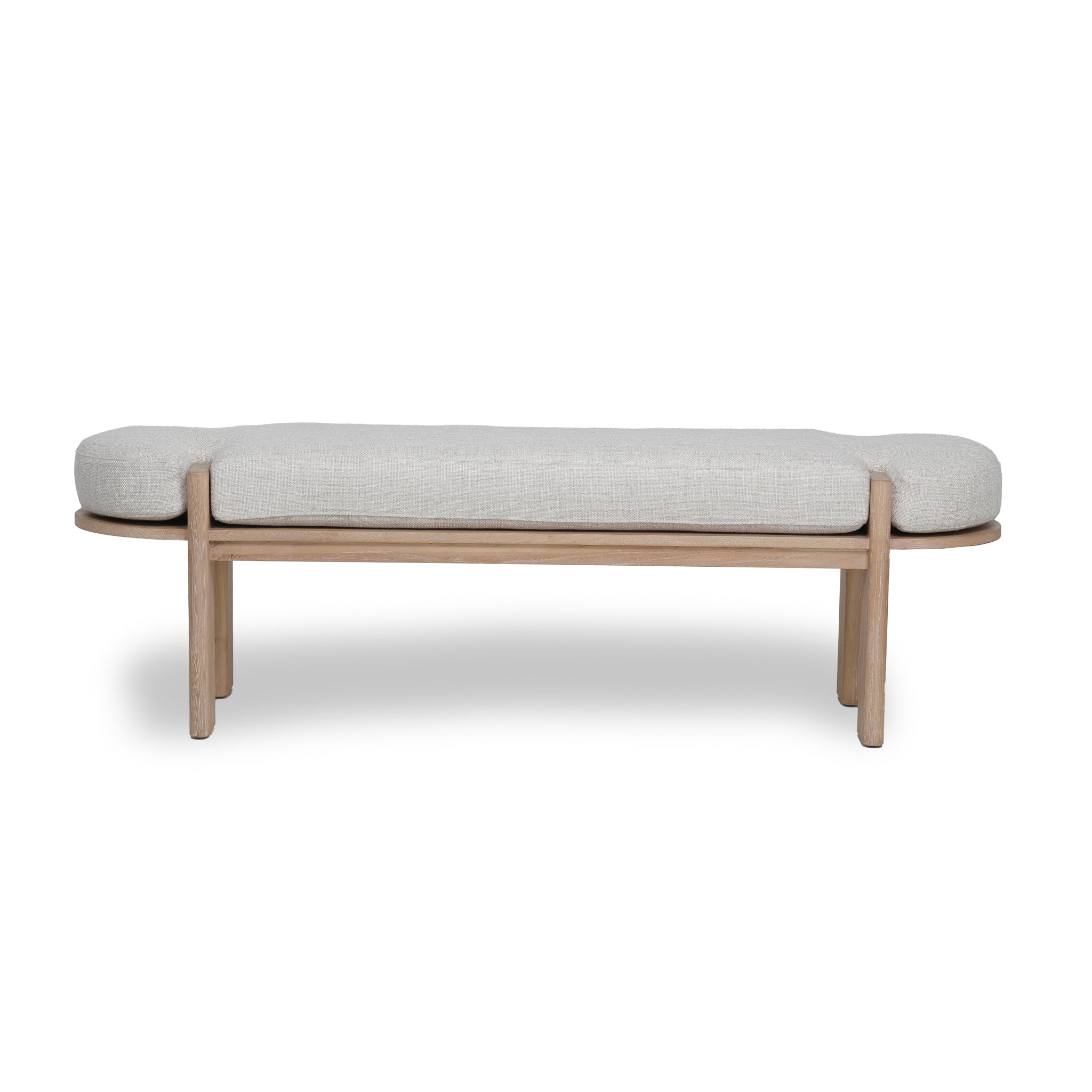 1.6m Light Natural Elm Bergamo Bench- Natural Linen