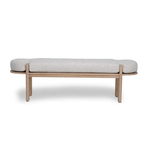 1.6m Light Natural Elm Bergamo Bench- Natural Linen