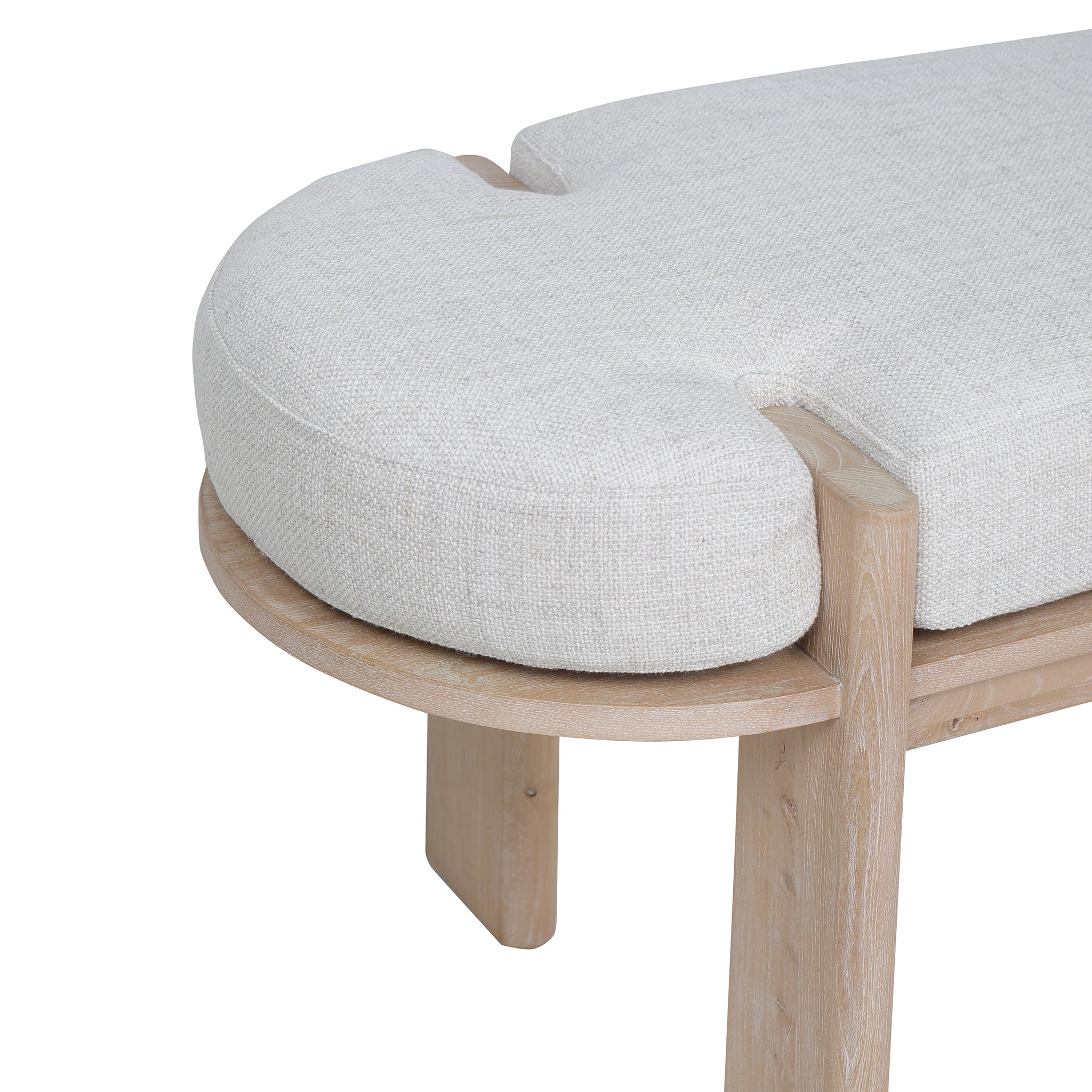 1.6m Light Natural Elm Bergamo Bench- Natural Linen