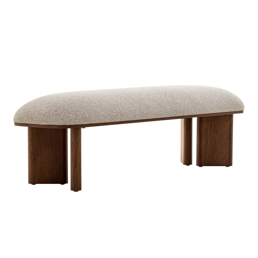 Walnut Bergamo Bench- Clay Grey