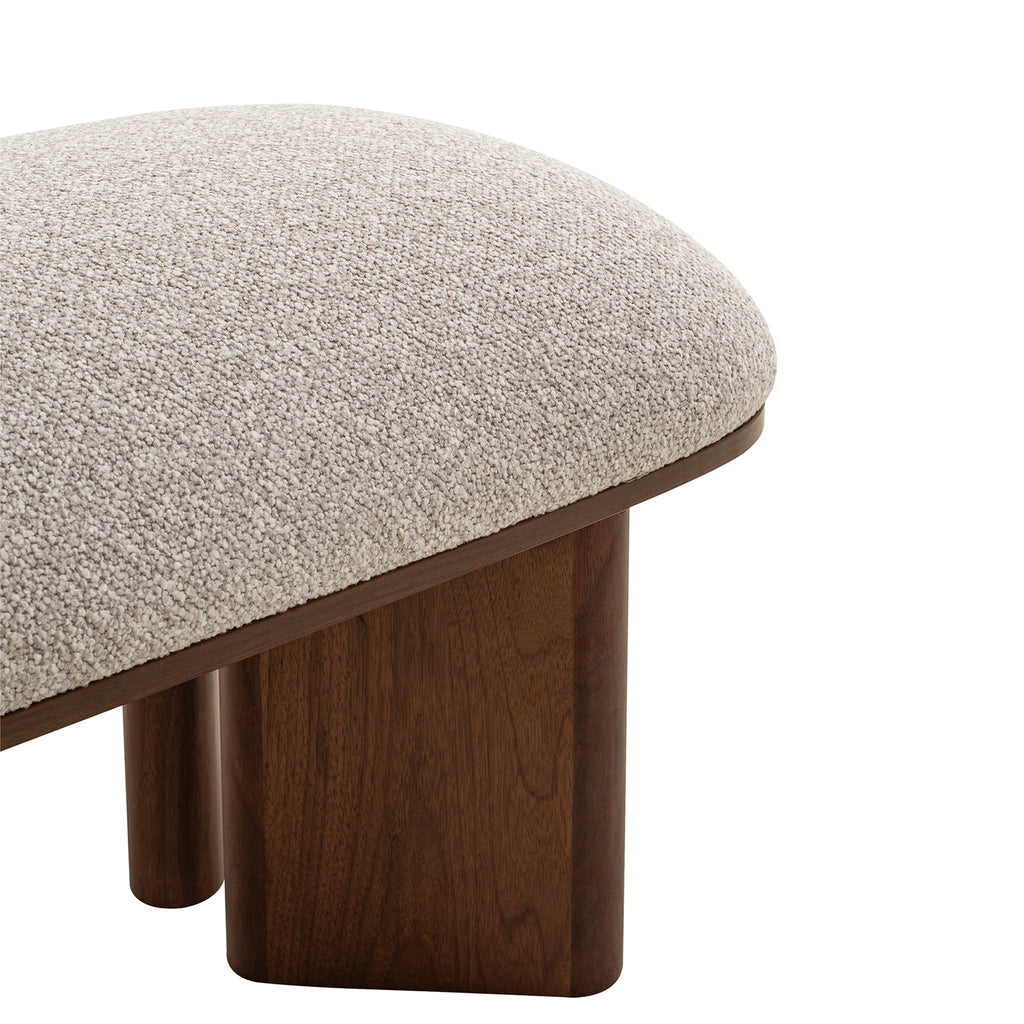 Walnut Bergamo Bench- Clay Grey