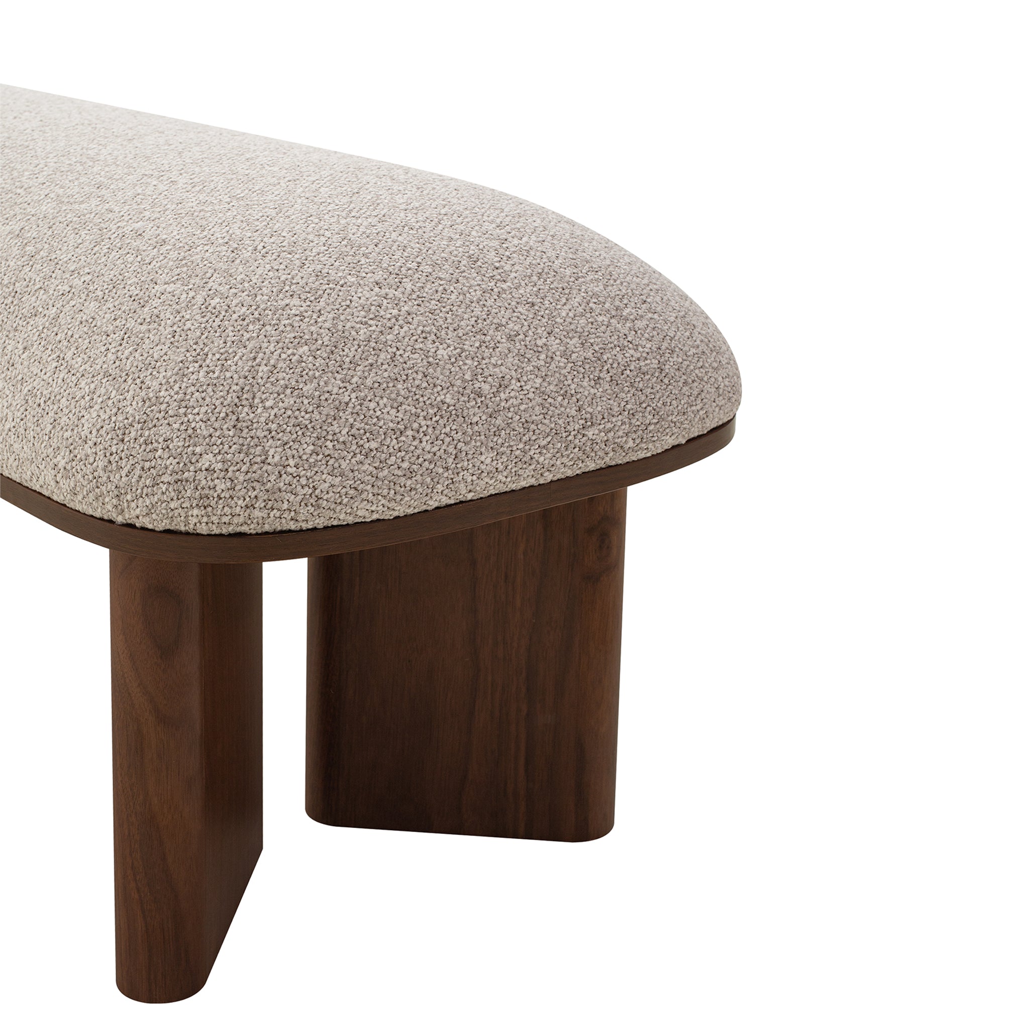 Walnut Bergamo Bench- Clay Grey