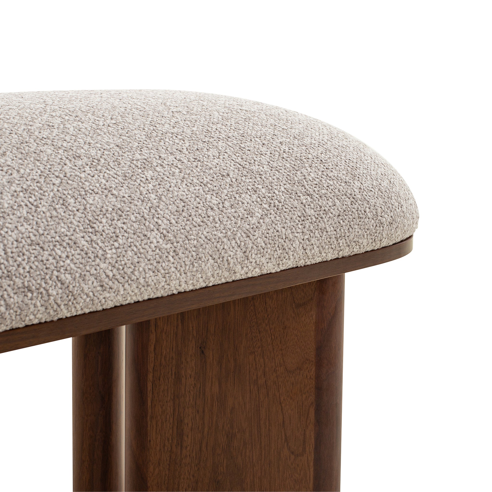 Walnut Bergamo Bench- Clay Grey