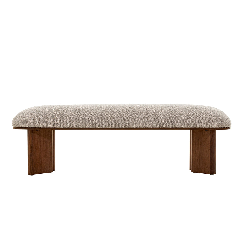 Walnut Bergamo Bench- Clay Grey