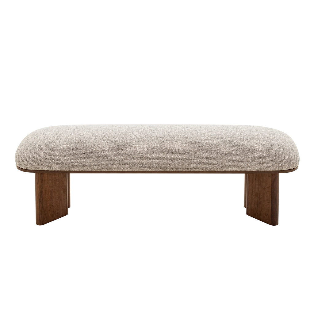 Walnut Bergamo Bench- Clay Grey