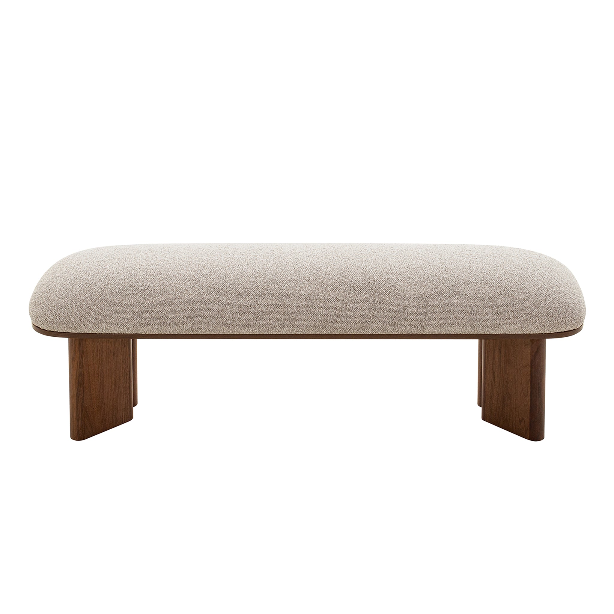 Walnut Bergamo Bench- Clay Grey