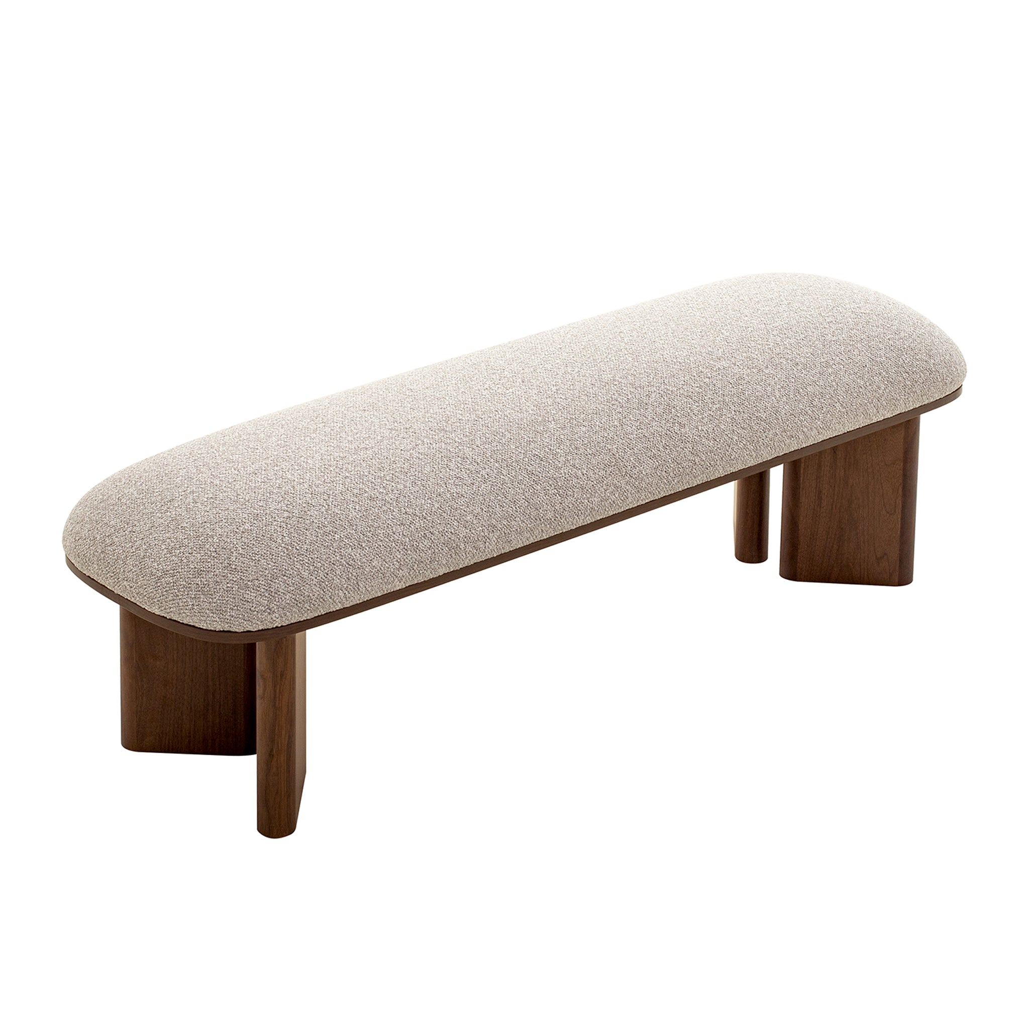 Walnut Bergamo Bench- Clay Grey