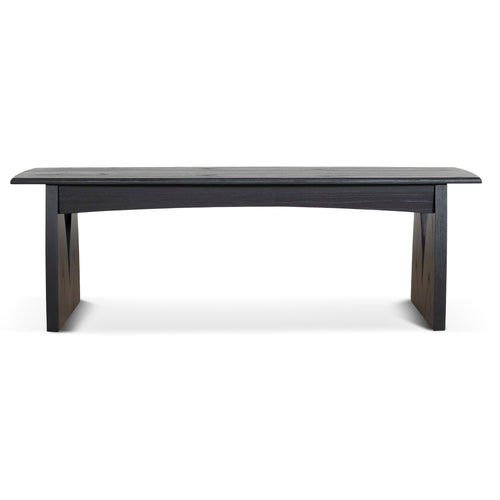 1.4m Elm Bergamo Dining Bergamo Bench- Full Black