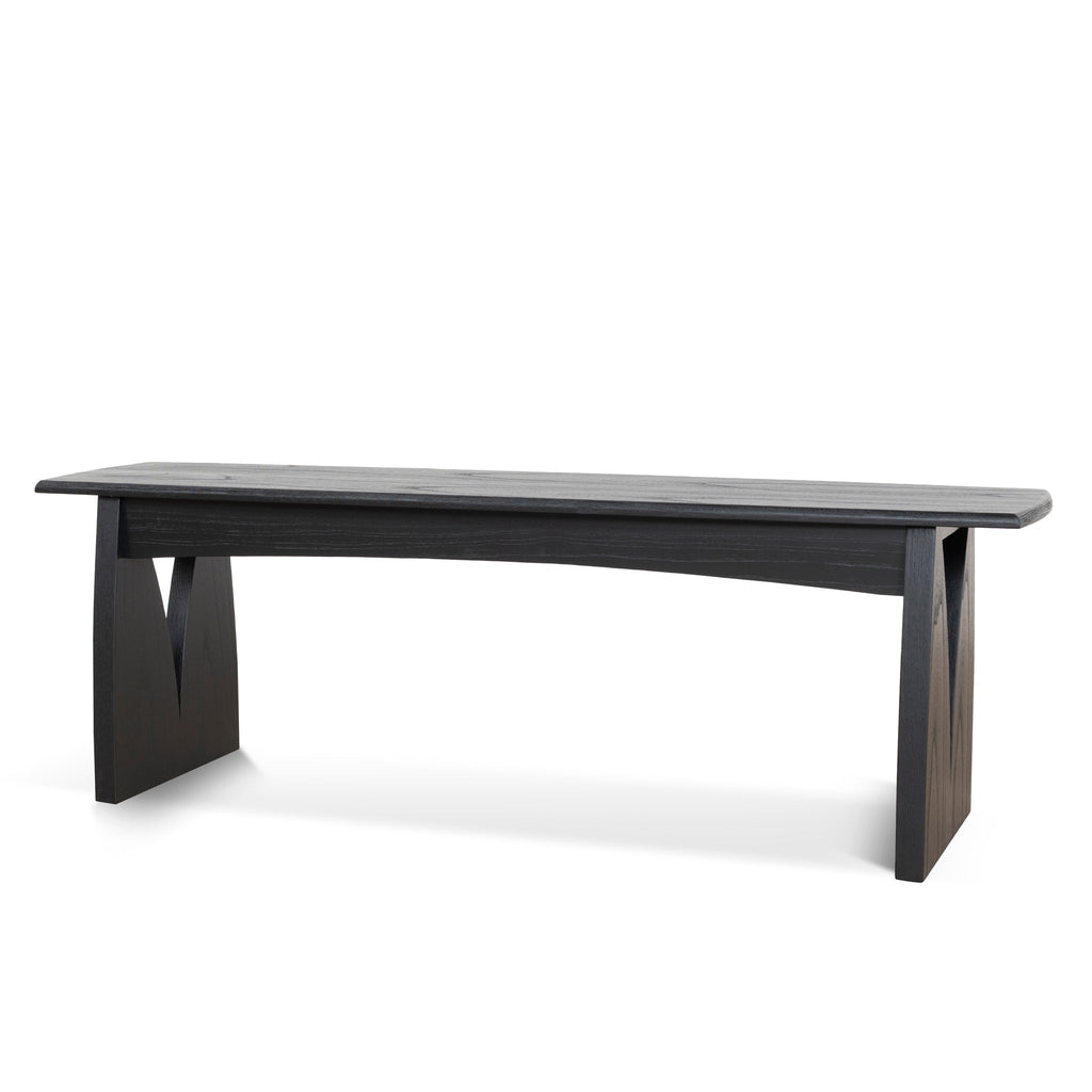 1.4m Elm Bergamo Dining Bergamo Bench- Full Black