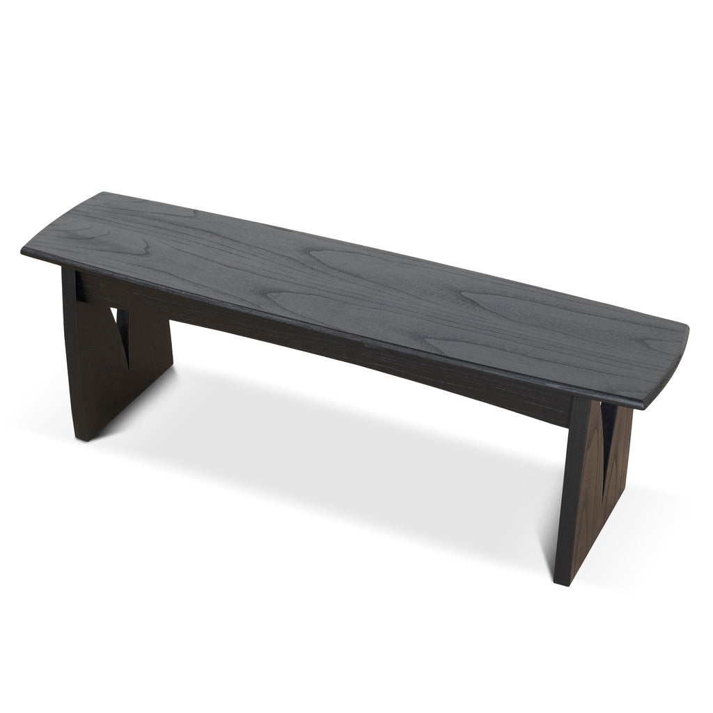 1.4m Elm Bergamo Dining Bergamo Bench- Full Black
