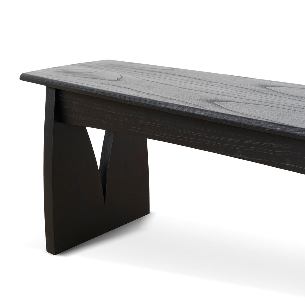 1.4m Elm Bergamo Dining Bergamo Bench- Full Black