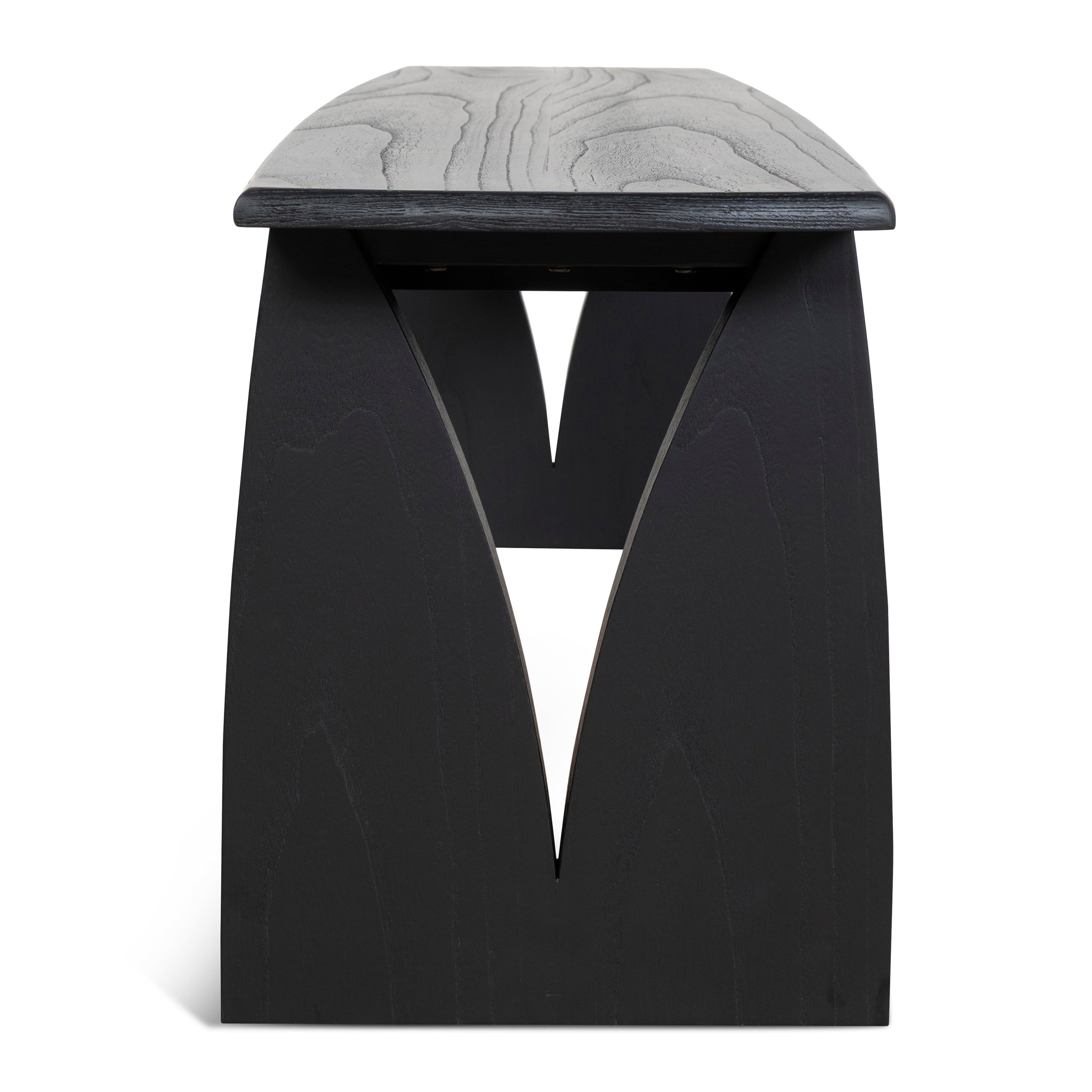 1.4m Elm Bergamo Dining Bergamo Bench- Full Black