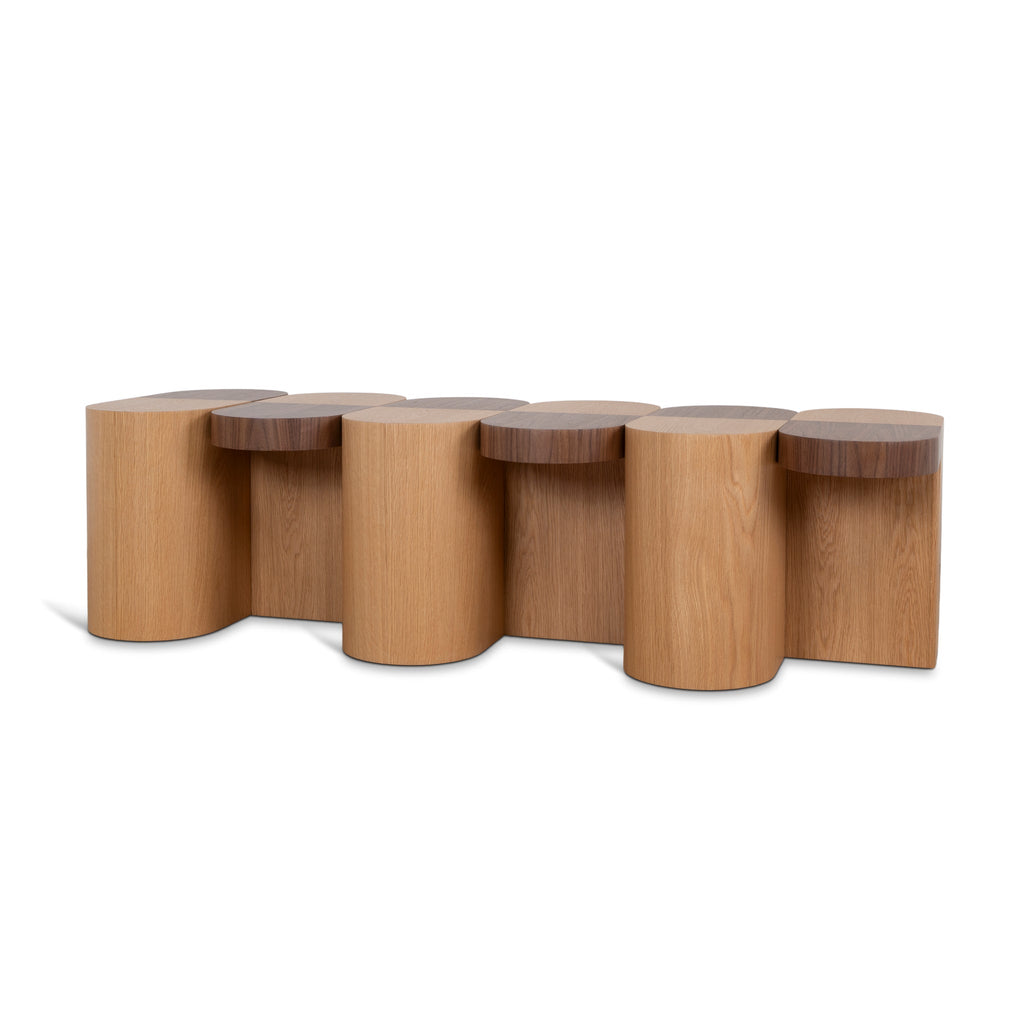 1.68m Bergamo Dining Bergamo Bench- Two Tone Natural