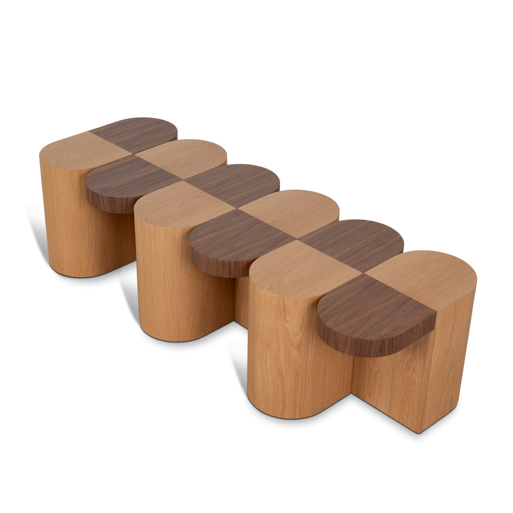 1.68m Bergamo Dining Bergamo Bench- Two Tone Natural