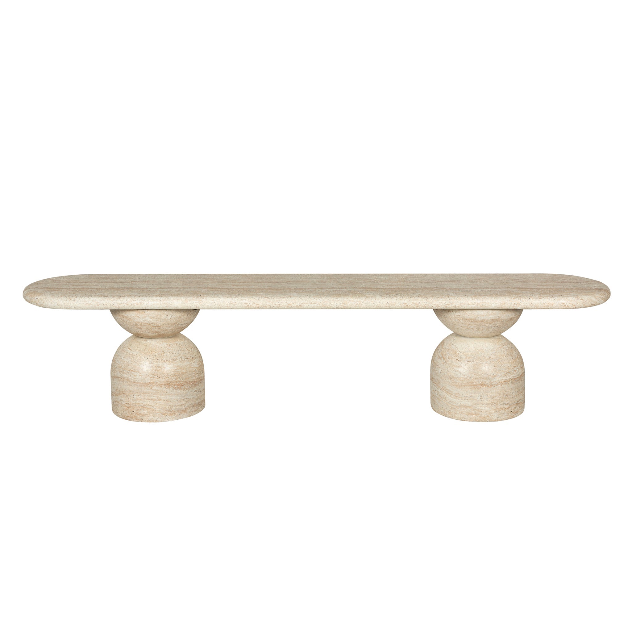2m Indoor Bergamo Bench- Light Travertine Look