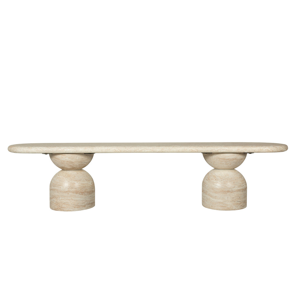 2m Indoor Bergamo Bench- Light Travertine Look