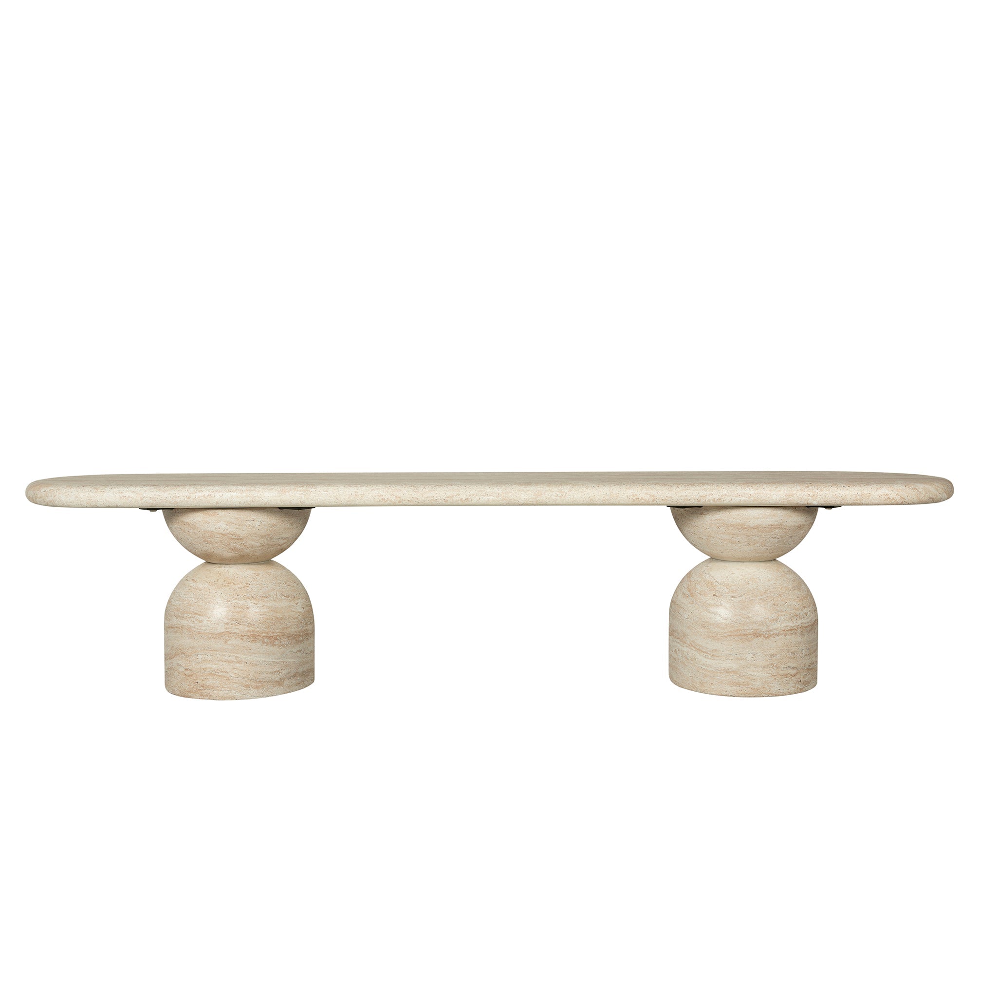 2m Indoor Bergamo Bench- Light Travertine Look