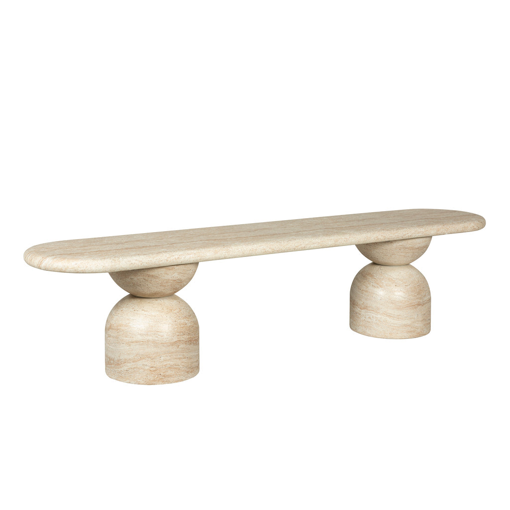 2m Indoor Bergamo Bench- Light Travertine Look