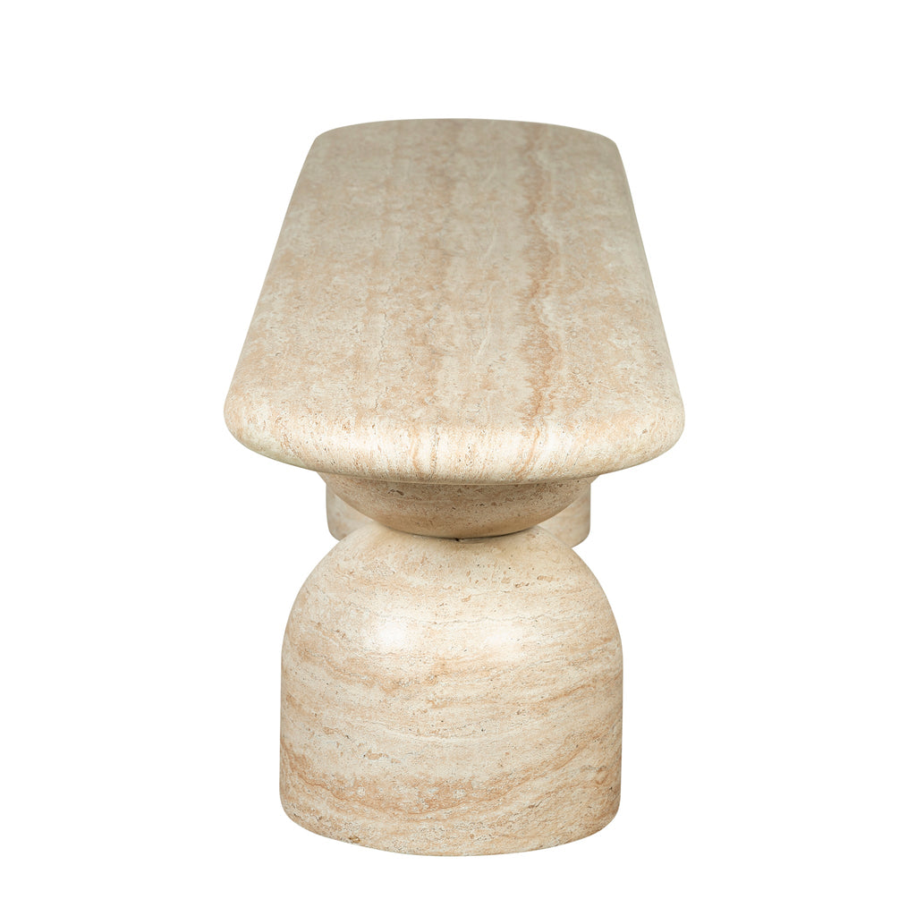 2m Indoor Bergamo Bench- Light Travertine Look