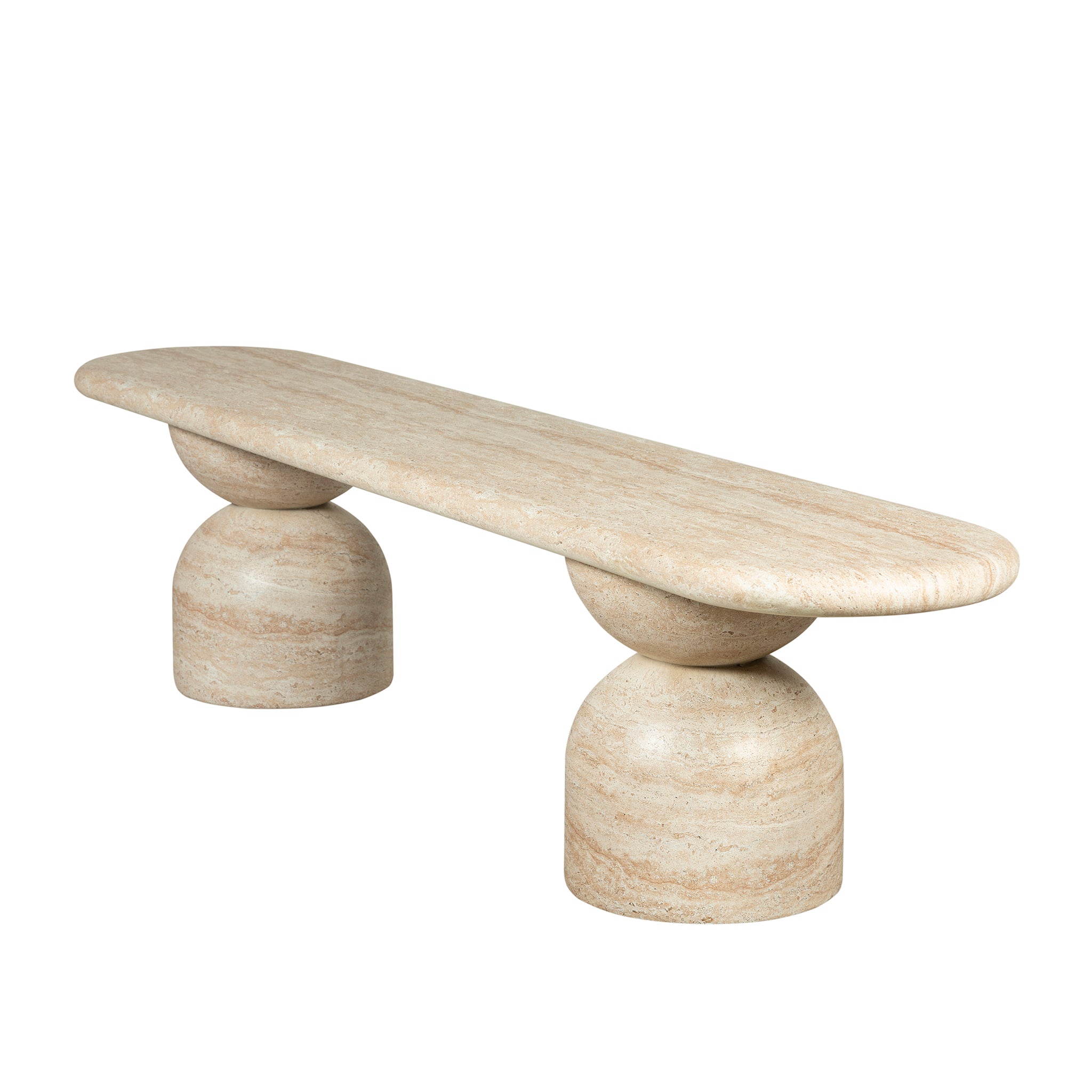 2m Indoor Bergamo Bench- Light Travertine Look