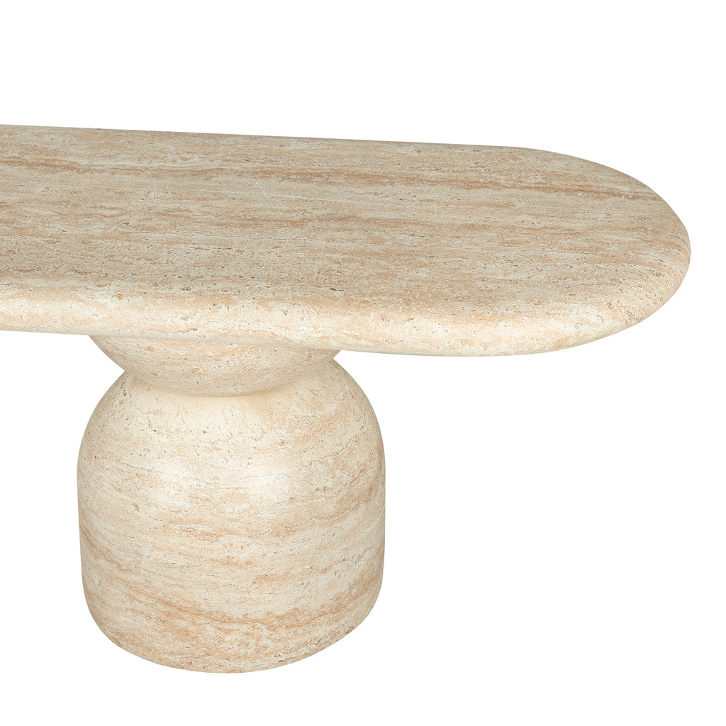 2m Indoor Bergamo Bench- Light Travertine Look