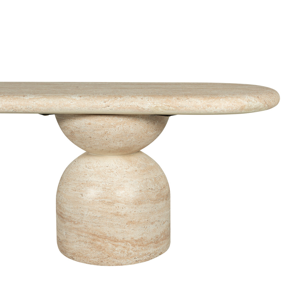 2m Indoor Bergamo Bench- Light Travertine Look