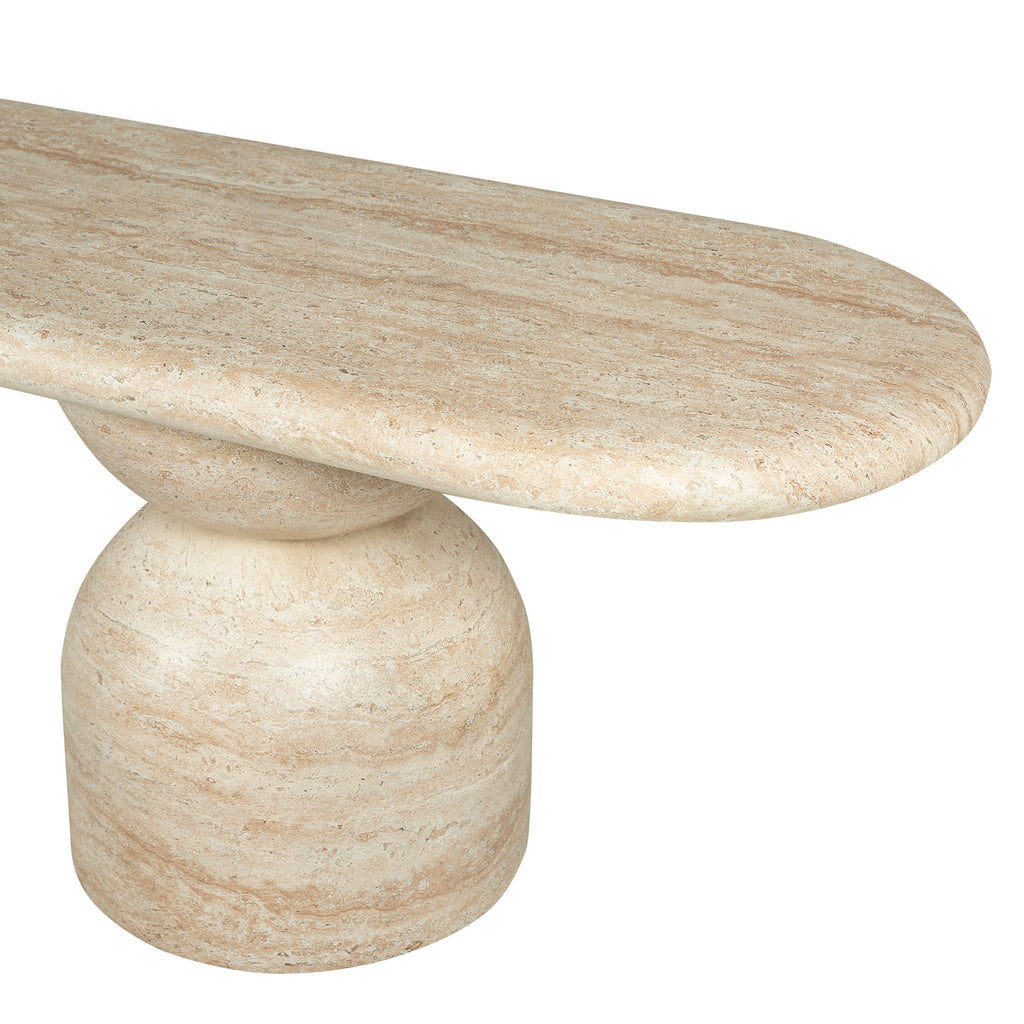 2m Indoor Bergamo Bench- Light Travertine Look