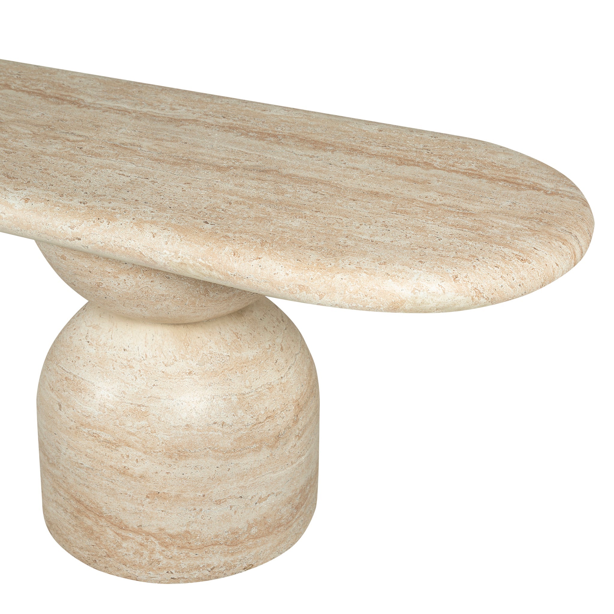 2m Indoor Bergamo Bench- Light Travertine Look