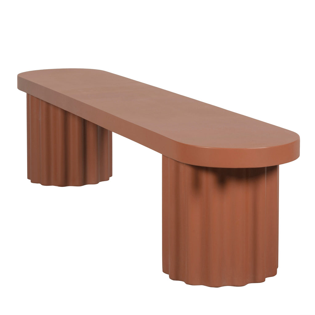 2.1m Concrete Bergamo Bench- Terracotta