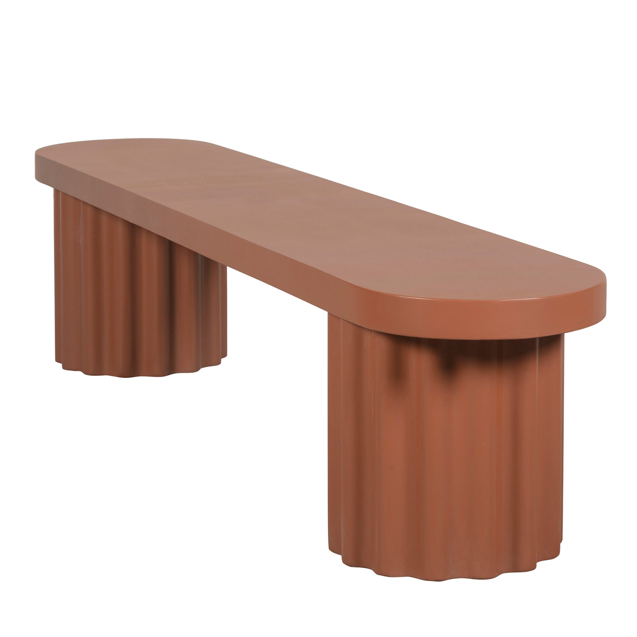 2.1m Concrete Bergamo Bench- Terracotta