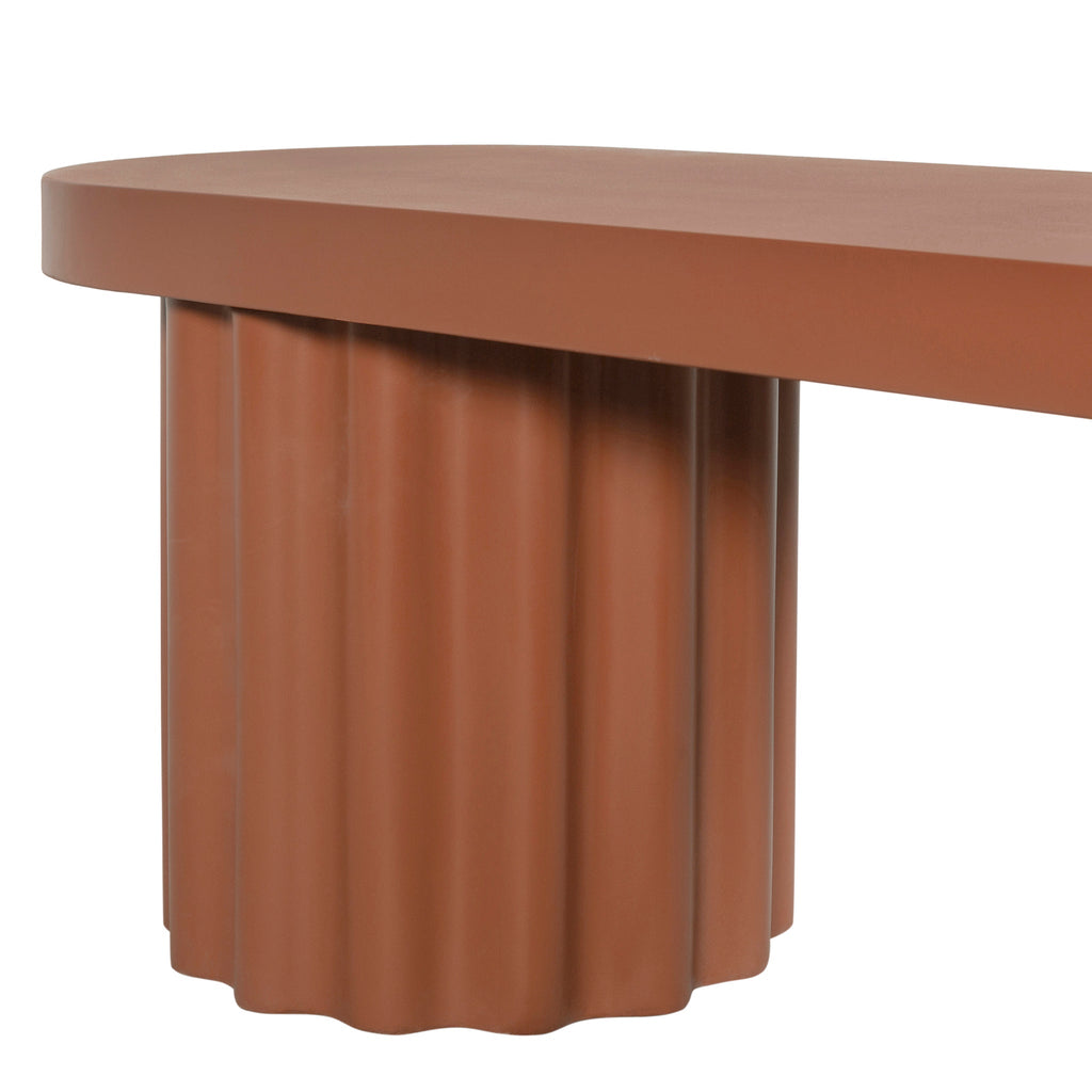 2.1m Concrete Bergamo Bench- Terracotta