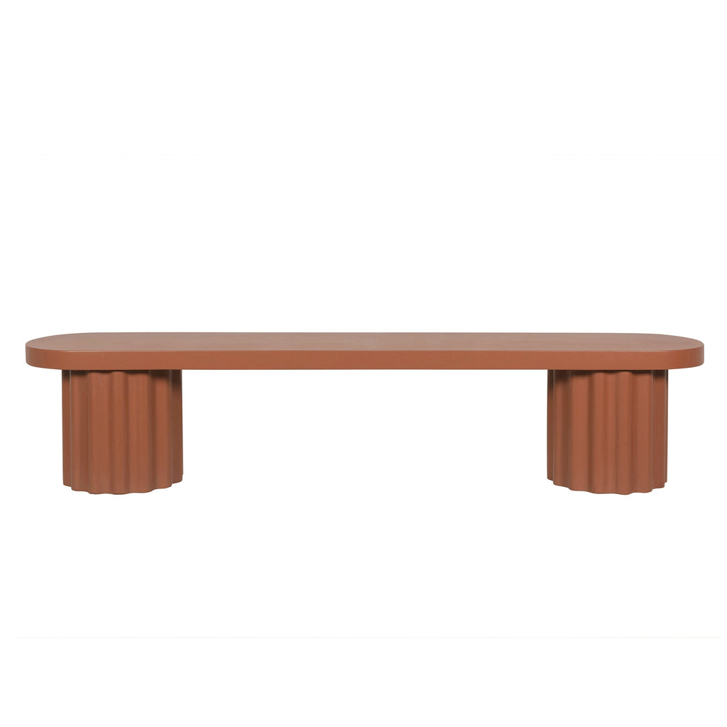 2.1m Concrete Bergamo Bench- Terracotta