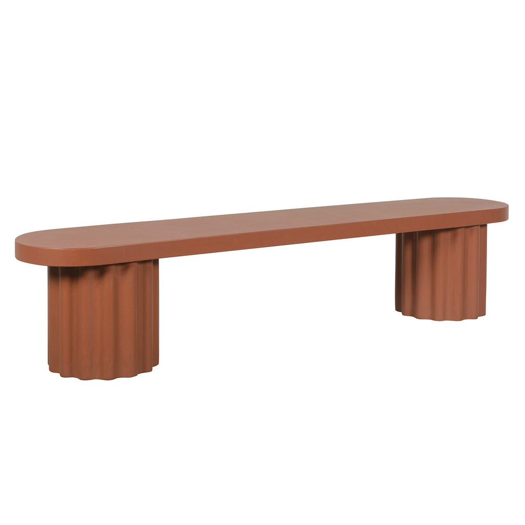 2.1m Concrete Bergamo Bench- Terracotta