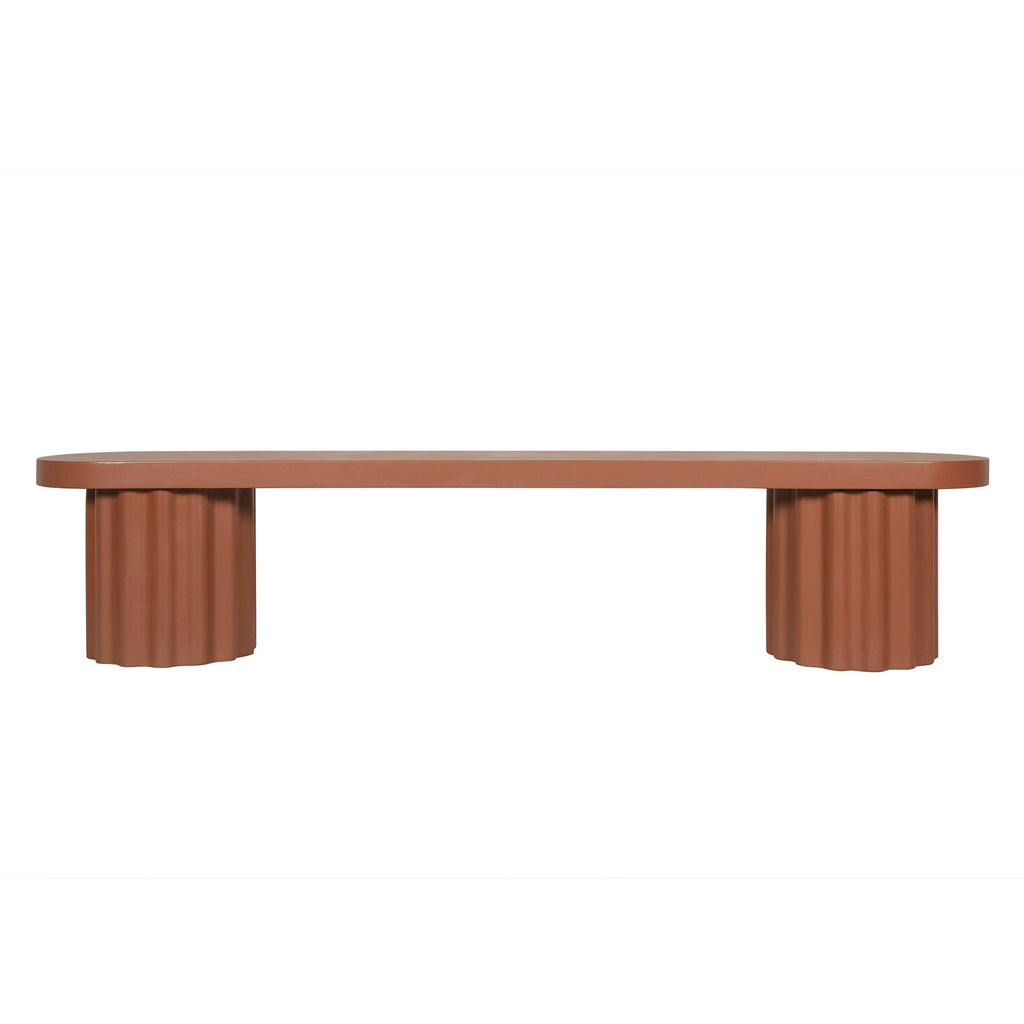 2.1m Concrete Bergamo Bench- Terracotta